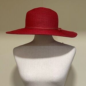 Croft And Barrow Floppy Sun Hat Red One Size Beach Vacation Summer